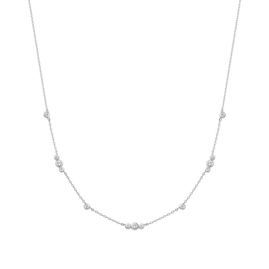 Ania Haie Silver Sparkling Bezel Cubic Zirconia Station Necklace