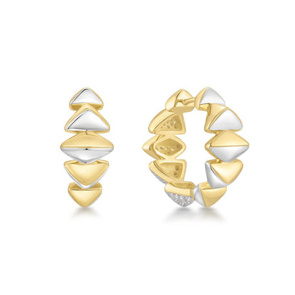 Ania Haie Two-Tone Sparkling Bold Puffy Spike Hoop Earrings