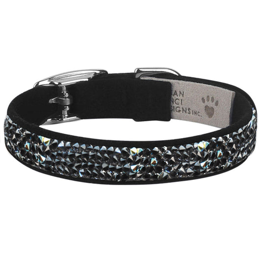 Aurora Borealis Crystal Rocks 1/2" Dog Collar