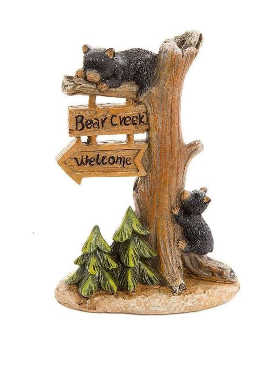 Baby Black Bears with Welcome Sign