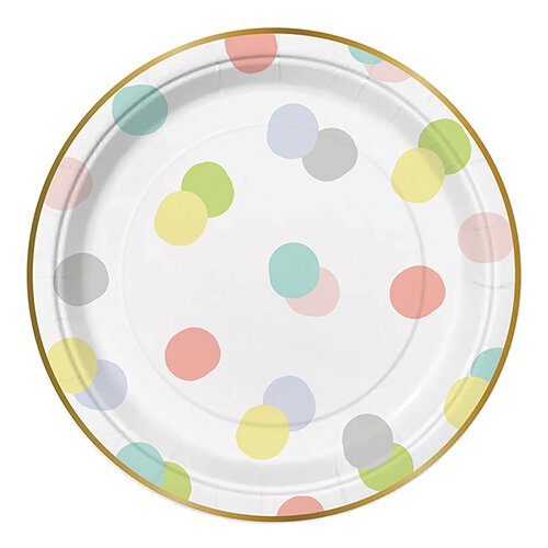 Baby Dot 7" Paper Appetizer Plates (8)