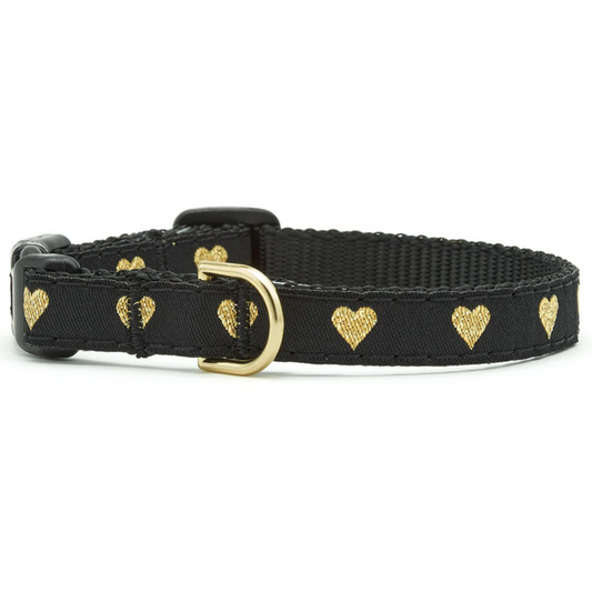 Black Heart of Gold Small Breed Collar