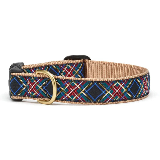 Black Tartan Dog Collar Small Breed