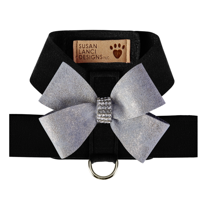 Black Tinkie Harness with Platinum Glitzerati Nouveau Bow