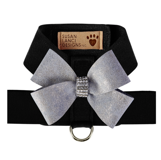 Black Tinkie Harness with Platinum Glitzerati Nouveau Bow