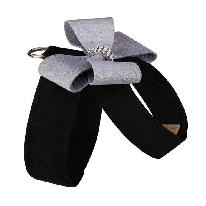 Black Tinkie Harness with Platinum Glitzerati Nouveau Bow