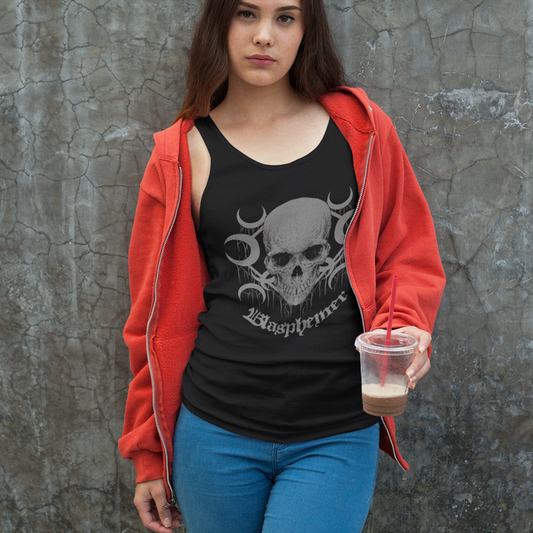 Blasphemer Skull Of A Heretic Racerback Tank Top
