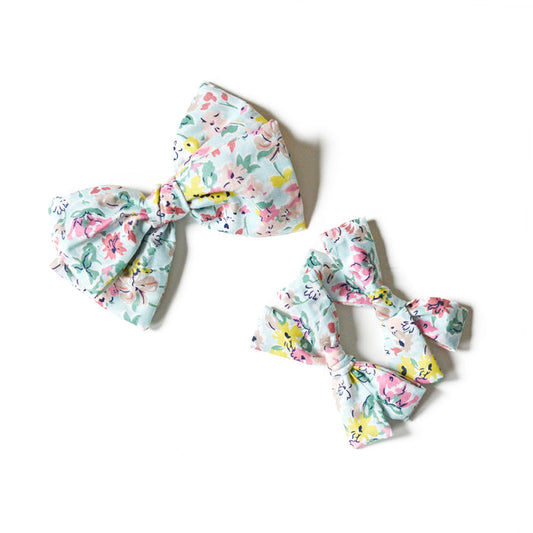 Girls Hair Bow, Pigtail Set