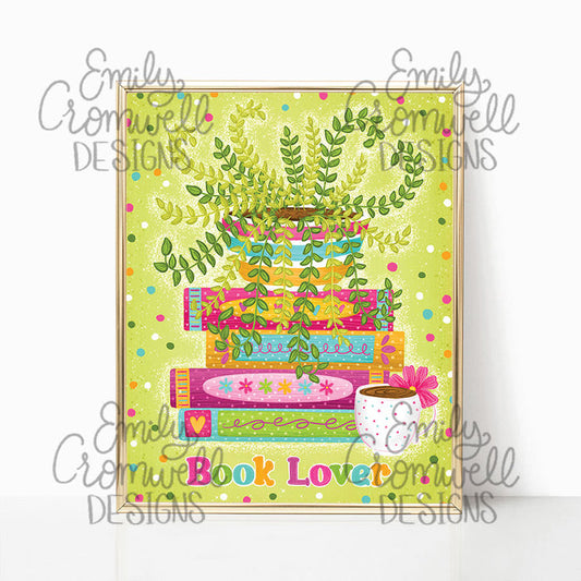 Book Lover Botanical Art Print