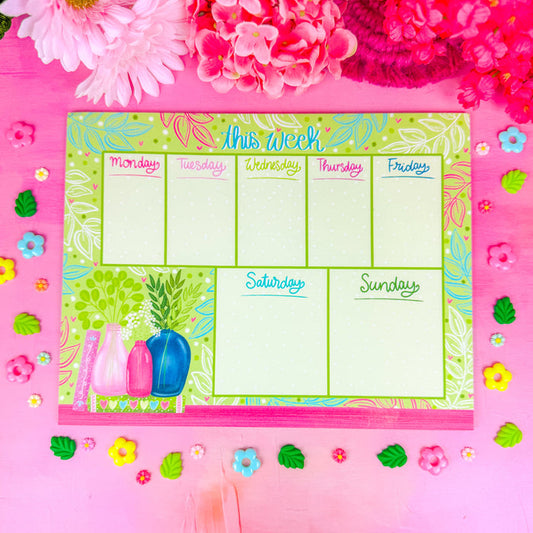 Botanical Books Weekly Planner Notepad 8.5" x 11"