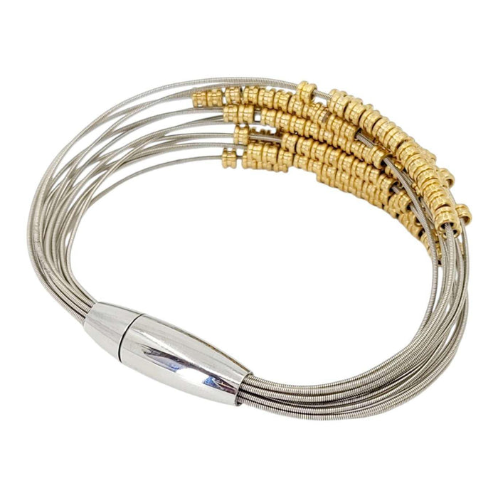 Bracelet - Fortissimo Fidget Guitar Strings Brass Beads (M or L) by High Strung Studios