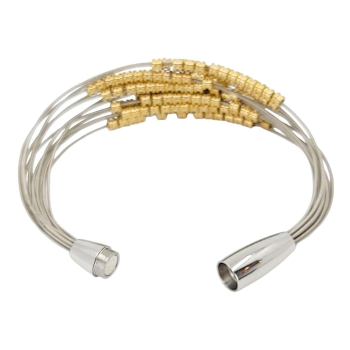 Bracelet - Fortissimo Fidget Guitar Strings Brass Beads (M or L) by High Strung Studios