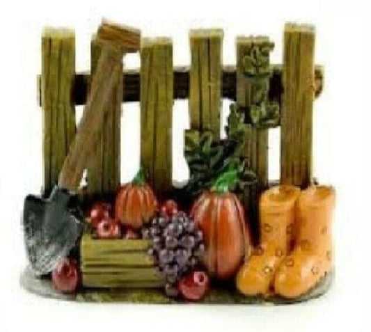 Brown Fall Fence with Harvest Fruits