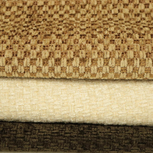 BRUSSELS - HIGH-QUALITY CHENILLE BASKET PATTERN UPHOLSTERY FABRIC BY THE YARD