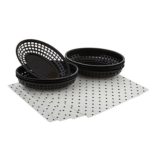 Chic Black Serving Basket Set (8)