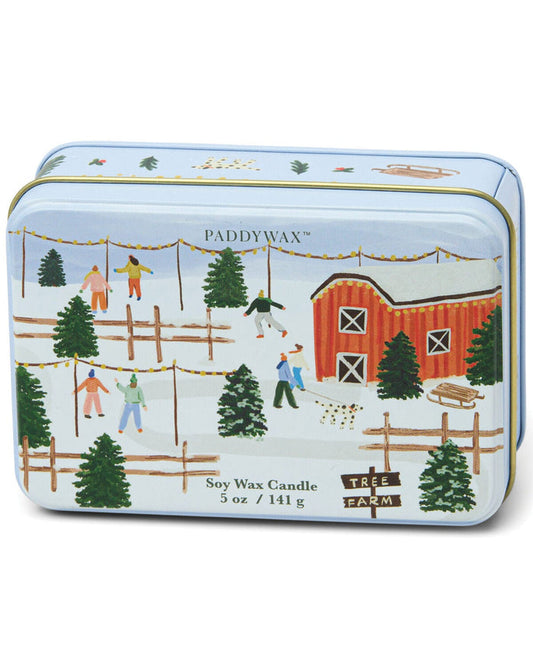 Christmas Tin Candle - Tree Farm Tabac & Pine Paddywax Candle