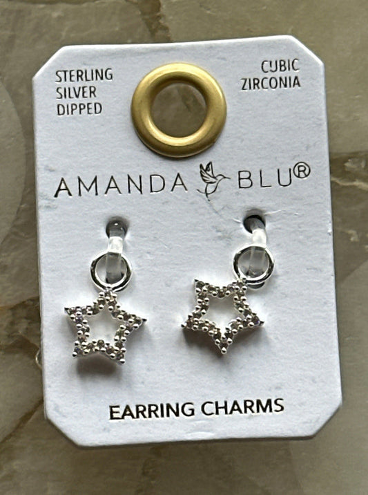 CZ Star Earring Charm Silver Amanda Blu Earrings