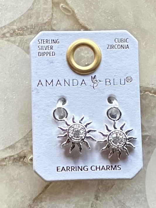 CZ Sun Earring Charm Silver Amanda Blu Earrings