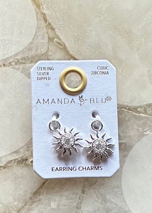 CZ Sun Earring Charm Silver Amanda Blu Earrings
