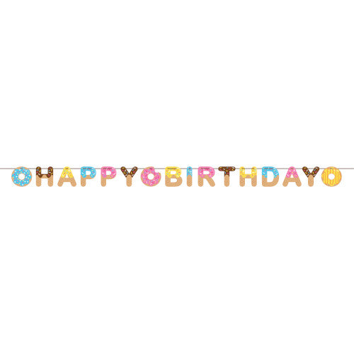 Donut Time Happy Birthday Banner