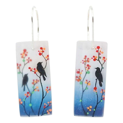 Earrings - Red Berries Drops by Fernworks
