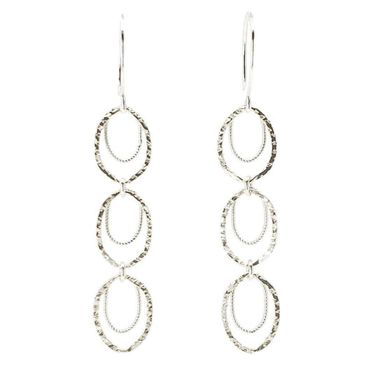 Earrings - Skipping Stone Dangles (Sterling Silver) by Foamy Wader