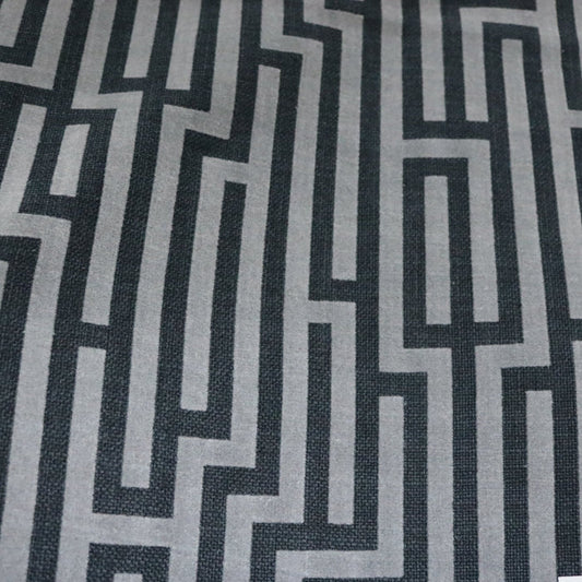 FLOCK LINES - LINEN BLENDED MODERN BURLAP UPHOLSTERY FABRIC BY THE YARD
