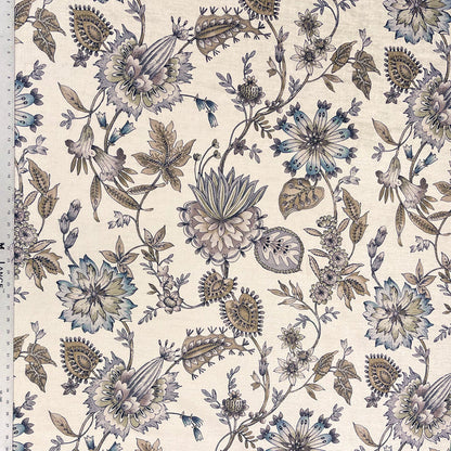 GIA JACOBEAN FLORAL PRINTED UPHOLSTERY FABRIC BY THE YARD