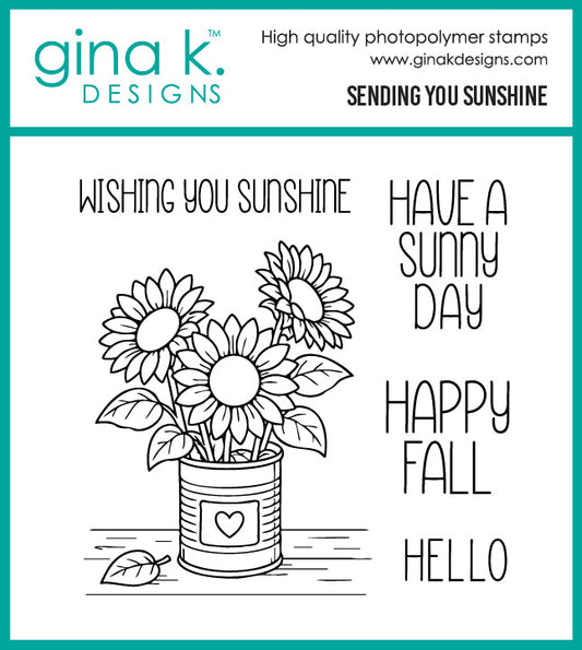 Gina K. Designs - Stamp & Dies - Sending You Sunshine. Available at Embellish Away in Bowmanville Ontario Canada.