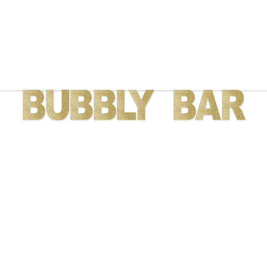 Gold Glitter Bubbly Bar Letter Banner