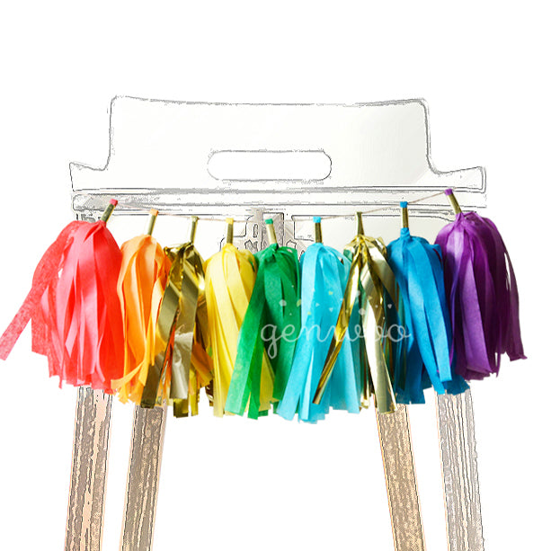Gold Rainbow High Chair Garland Banner - Rainbow First Birthday & Cake Smash Decorations