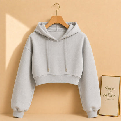GRAY CROP HOOD