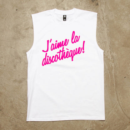 J'aime Discotheque Magenta - Tank Tshirt - White