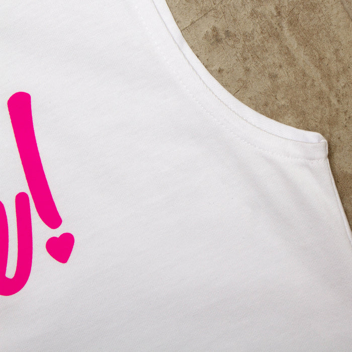 J'aime Discotheque Magenta - Tank Tshirt - White