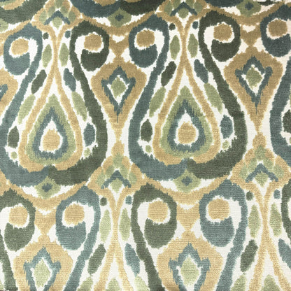 KASURI - TEAR DROP DESIGN CUT VELVET UPHOLSTERY FABRIC