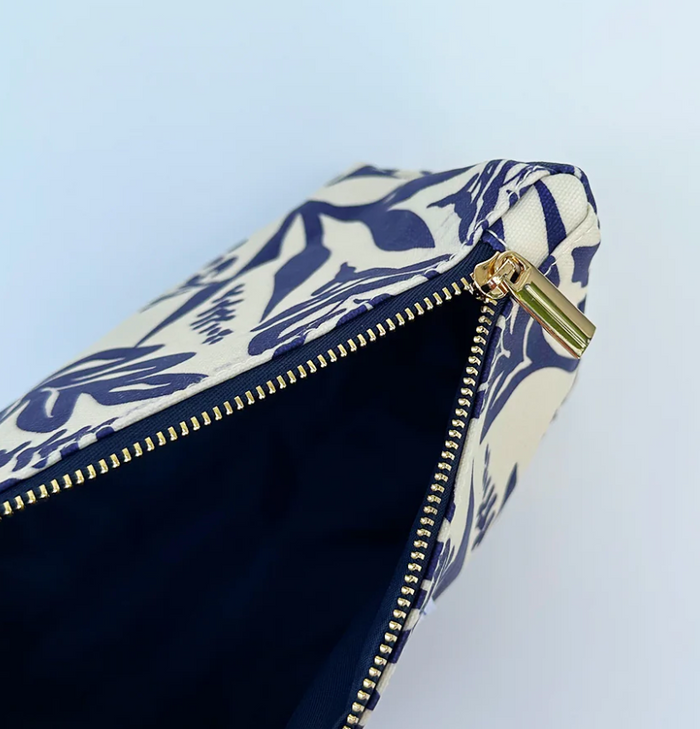 Lilibridge Island Garden Navy Makeup Bag