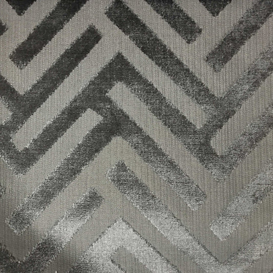 Ministry - Cut Velvet Fabric Drapery & Upholstery Fabric by the Yard - Available in 10 Colors - Zinc - Top Fabric - 1