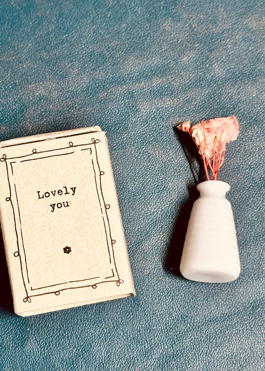 Matchbox Vase with Flowers in Gift Box Two’s Company GIFT Lovely You