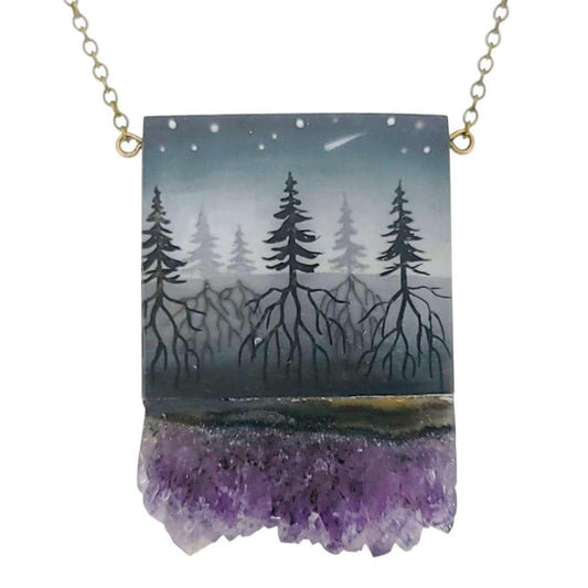 Necklace - Strata Crystal (Brass) by Fernworks