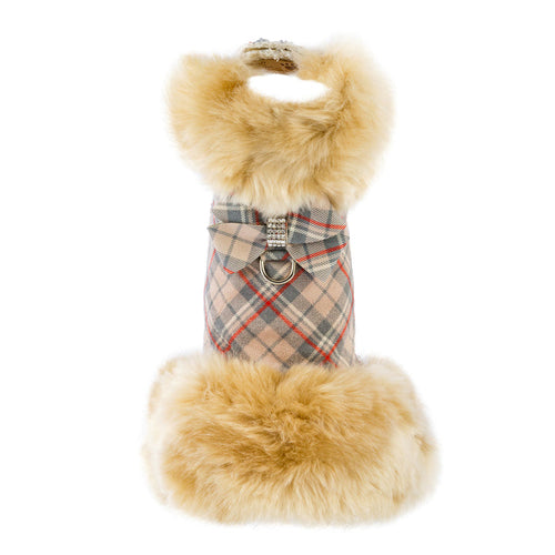 Nouveau Bow Champagne Fox Faux-Fur Dog Coat