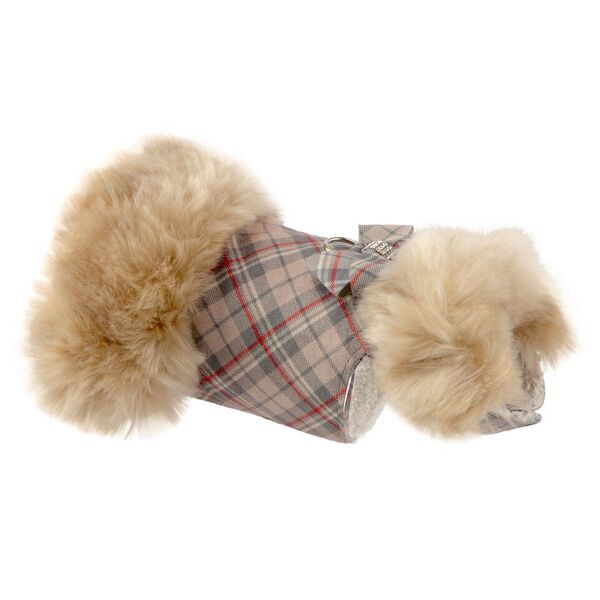 Nouveau Bow Champagne Fox Faux-Fur Dog Coat