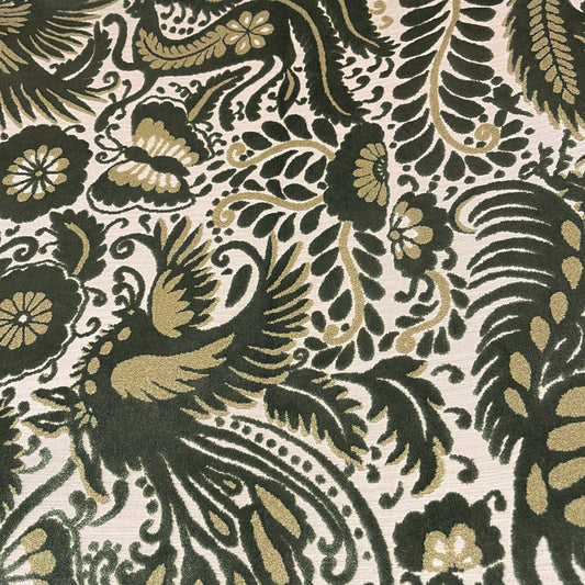OTOMI - MEXICAN OTOMI PATTERN CUT VELVET UPHOLSTERY FABRIC BY THE YARD