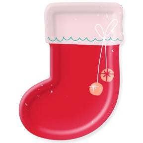Oui Party Christmas 9" Shaped Stocking Plate (8)