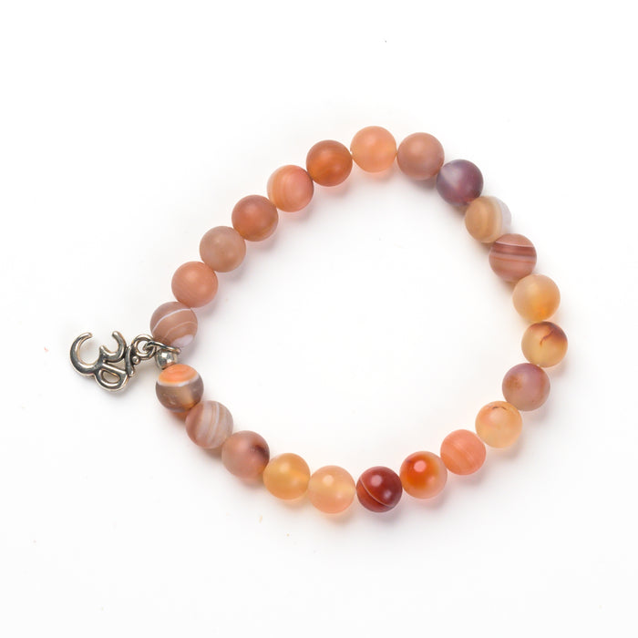 Pink Botswana Agate Bead Bracelet
