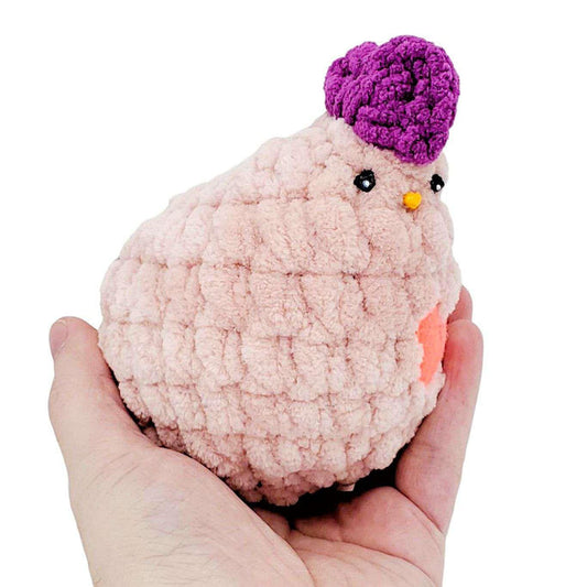 Plush Toy - Small Pink Chicken (Pink Heart) by Moyo Workshop