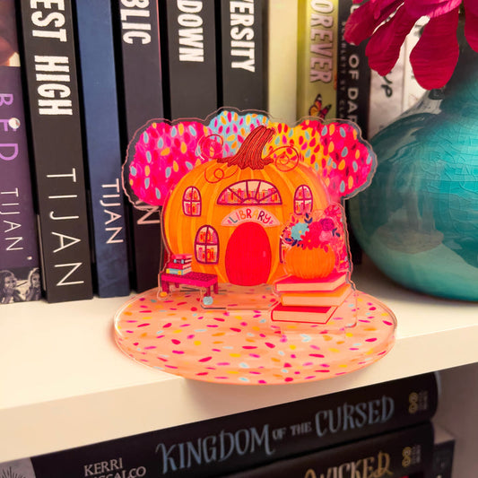 Pumpkin Library Acrylic Bookshelf Decor