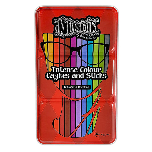 Ranger Dylusions Intense Colour Caykes & Sticks by Dyan Reaveley Set 1. Unleash bold & vibrant colors. Available at Embellish Away in Bowmanville Ontario Canada