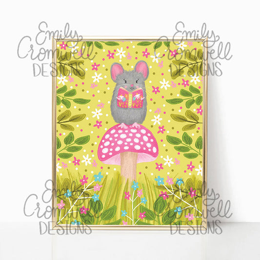 Reading in the Meadow Art Print