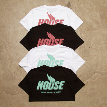 Red Peak House Front Print - Tshirt - Black