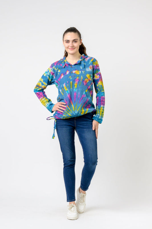 Rhea Cotton Tie-Dye Hoodie